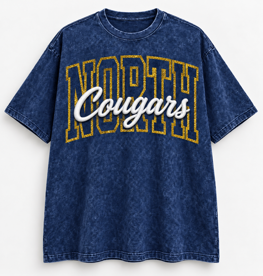 School Mascot Oversized Tee (Acid Washed)