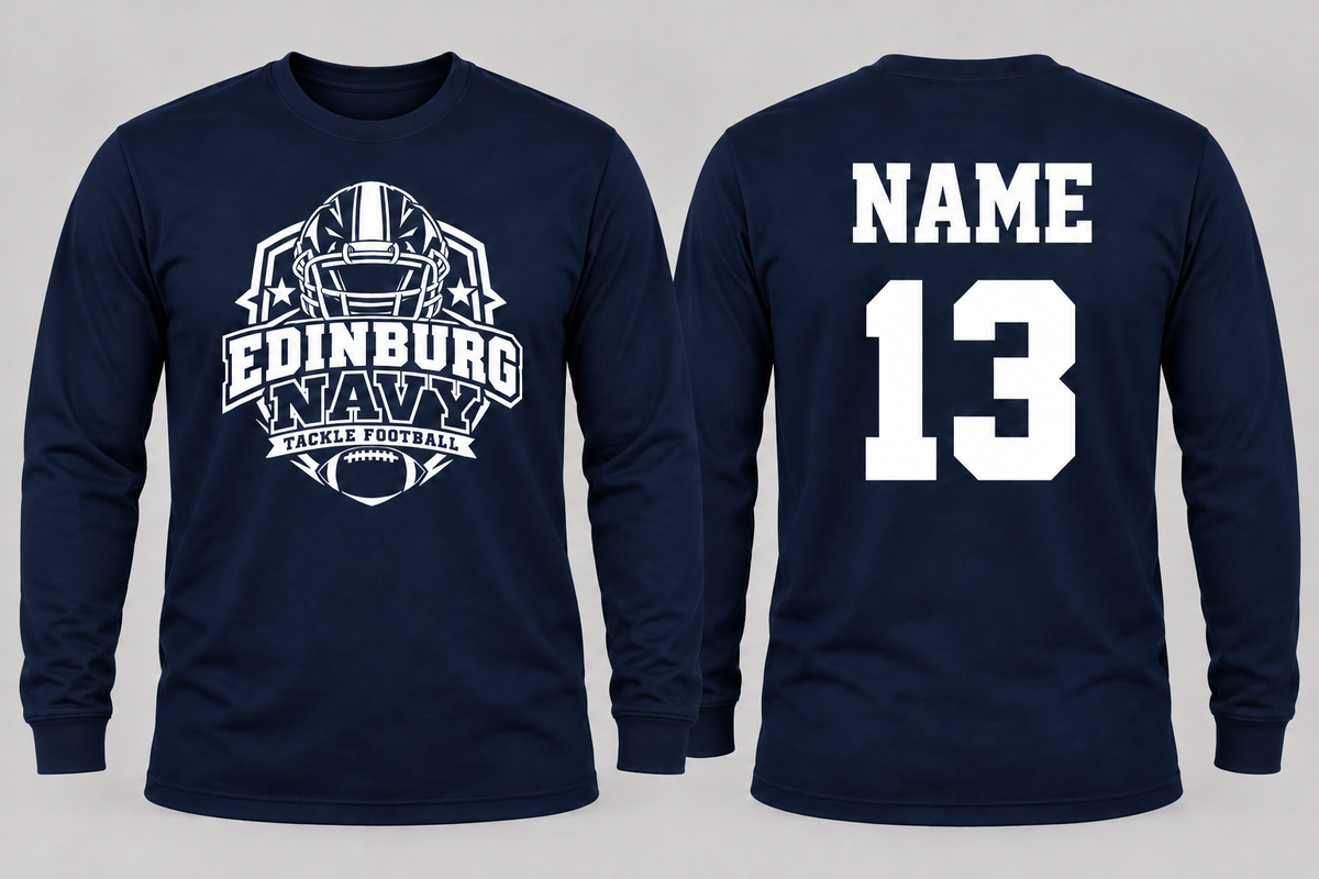Edinburg Navy Tackle Team Long Sleeve